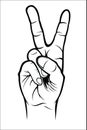 Hand gesture - Victory Royalty Free Stock Photo