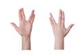 Hand gesture for the Vulcan salute or greeting Royalty Free Stock Photo