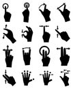 Hand gestures icons set