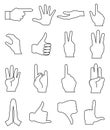 Hand gestures icons set Royalty Free Stock Photo