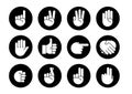 Hand gestures. icons set.