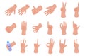 Hand gestures icons set, isometric style Royalty Free Stock Photo