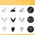 Hand gestures icons set Royalty Free Stock Photo