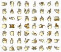 Hand gestures icons set vector flat Royalty Free Stock Photo