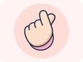 Hand Gestures mini heart means I love you, vector design and isolated on pink background. Royalty Free Stock Photo