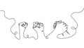 Hand gestures one line set art. Continuous line drawing of gesture, friendship, militancy, competition, victory. Royalty Free Stock Photo