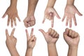 Hand gestures - Set of counting hands isolated