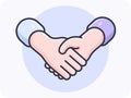 Hand gestures, Shaking hands with other people to say hello or goodbye, Handshake, vector design and isolated background.