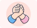 Hand gestures, Shaking hands,we will support each other, vector design and isolated background.