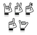 Hand gestures, signals and signs - victory,