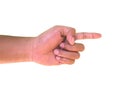 Hand Gestures, Hand Signs Of Index Finger Pointing Something Royalty Free Stock Photo