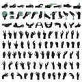 hand gestures silhouettes Royalty Free Stock Photo