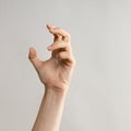 Hand gestures. Zombie hands attack, grabbing something hands with crooked fingers. Royalty Free Stock Photo