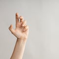 Hand gestures. Zombie hands attack, grabbing something hands with crooked fingers. Royalty Free Stock Photo