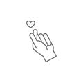 Hand, gie, hearth icon. Element of friendship icon. Thin line icon for website design and development, app development. Premium
