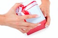Hand with a gift box