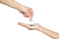 Hand give money Royalty Free Stock Photo