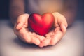 Hand give red heart for love Royalty Free Stock Photo