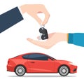 Hand gives the red car keys Royalty Free Stock Photo