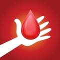 Hand Giving Blood Drop Symbol