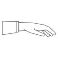 Hand giving business suit isolated in black and white