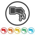 Hand giving car keys, Car Sharing icon, 6 Colors Included Royalty Free Stock Photo