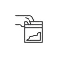 Hand giving a Cocaine packet outline icon