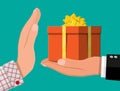 Hand giving gift box to other hand Royalty Free Stock Photo