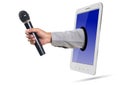 Hand Giving Microphone