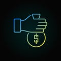 Hand giving money concept colored vector icon Royalty Free Stock Photo