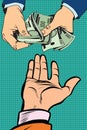 Hand giving money Royalty Free Stock Photo