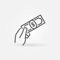 Hand giving Money vector Bribery concept line icon