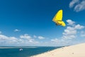 Hand glider on the beach with blue sky Royalty Free Stock Photo