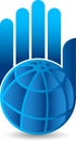 Hand globe logo