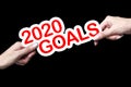 Hand with goals 2020 Royalty Free Stock Photo