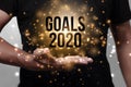 Hand with goals 2020 Royalty Free Stock Photo