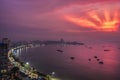 Hand of god lights on pattaya beach