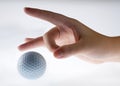 Hand with golf-ball Royalty Free Stock Photo