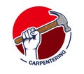 Hand grab hammer carpentering badge