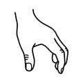 Hand grabbing blank space - vector illustration sketch hand draw