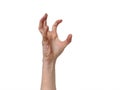 Hand in grabbing position isolated Royalty Free Stock Photo