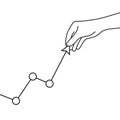 hand with graph like cost increase