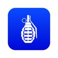 Hand grenade, bomb explosion icon digital blue Royalty Free Stock Photo