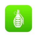 Hand grenade, bomb explosion icon digital green Royalty Free Stock Photo