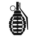 Hand grenade, bomb explosion icon, simple style Royalty Free Stock Photo