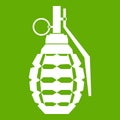 Hand grenade, bomb explosion icon green Royalty Free Stock Photo