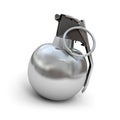 Hand grenade in chrome and black Royalty Free Stock Photo