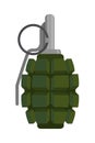 Hand grenade flat vector illustration Royalty Free Stock Photo