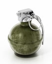 Hand grenade isolated on white background. 3D illustration Royalty Free Stock Photo