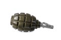 Hand grenade isolated on white background. Explosive weapon Royalty Free Stock Photo